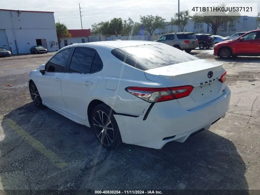 2018 Toyota Camry Se VIN: 4T1B11HK0JU537121 Lot: 40830254