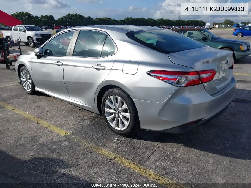 2018 Toyota Camry Le VIN: 4T1B11HK2JU099833 Lot: 40831874