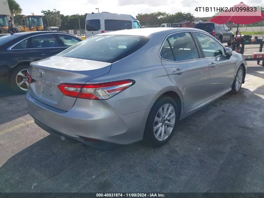 2018 Toyota Camry Le VIN: 4T1B11HK2JU099833 Lot: 40831874