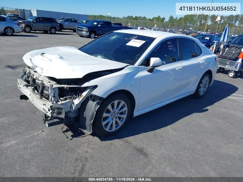 2018 Toyota Camry Le VIN: 4T1B11HK0JU054552 Lot: 40834765