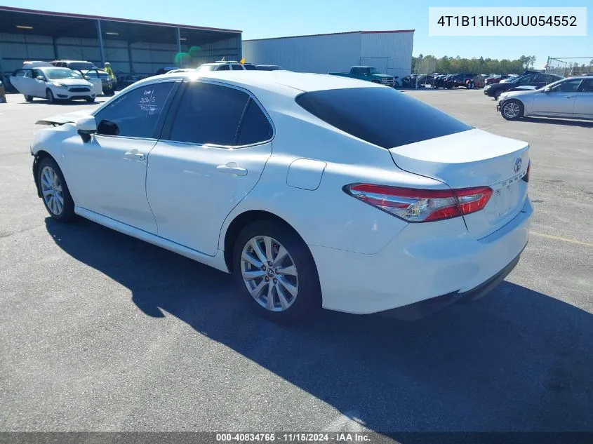 2018 Toyota Camry Le VIN: 4T1B11HK0JU054552 Lot: 40834765