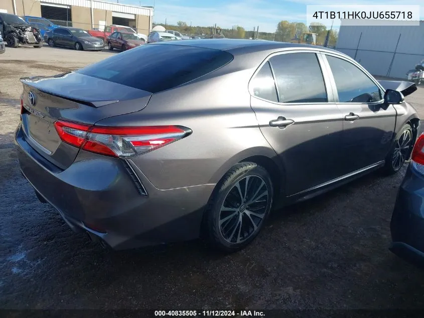 2018 Toyota Camry Se VIN: 4T1B11HK0JU655718 Lot: 40835505