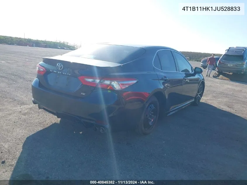 2018 Toyota Camry Se VIN: 4T1B11HK1JU528833 Lot: 40845382