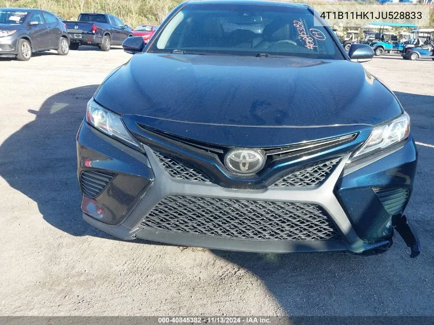 2018 Toyota Camry Se VIN: 4T1B11HK1JU528833 Lot: 40845382