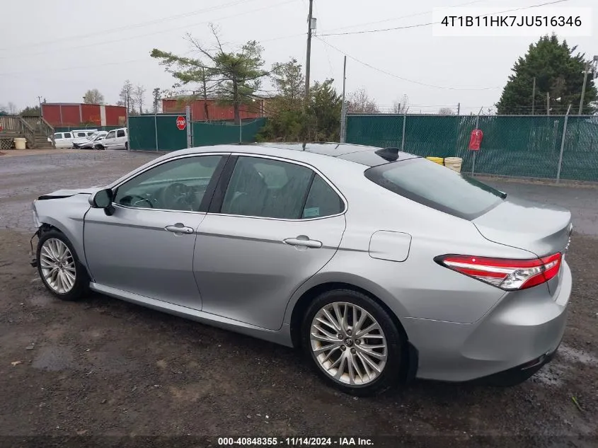 2018 Toyota Camry Xle VIN: 4T1B11HK7JU516346 Lot: 40848355