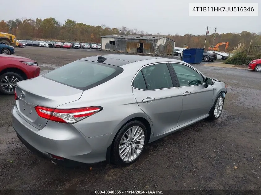 2018 Toyota Camry Xle VIN: 4T1B11HK7JU516346 Lot: 40848355