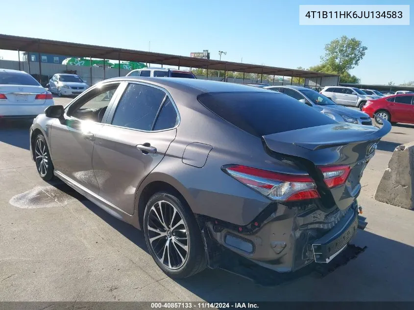 2018 Toyota Camry Se VIN: 4T1B11HK6JU134583 Lot: 40857133