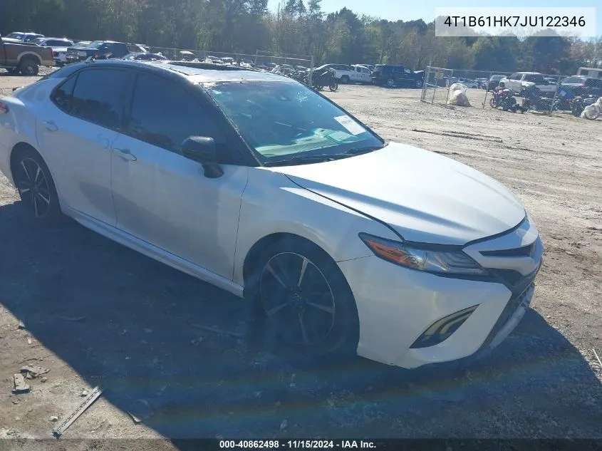 2018 Toyota Camry Xse VIN: 4T1B61HK7JU122346 Lot: 40862498