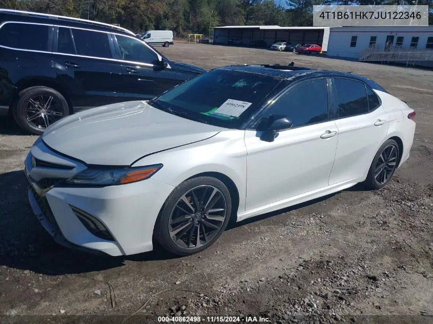 2018 Toyota Camry Xse VIN: 4T1B61HK7JU122346 Lot: 40862498