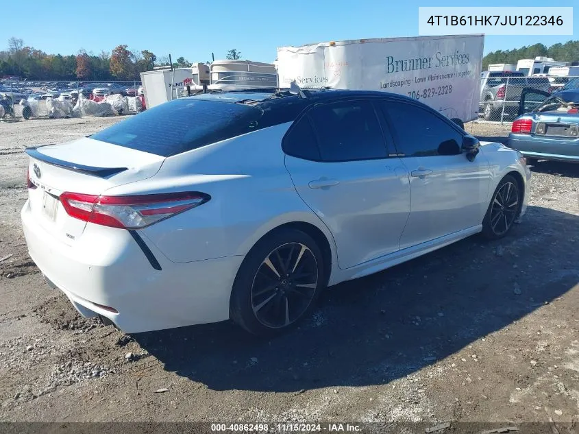 2018 Toyota Camry Xse VIN: 4T1B61HK7JU122346 Lot: 40862498