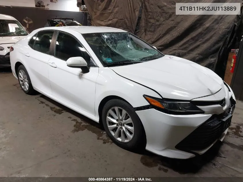 2018 Toyota Camry Le VIN: 4T1B11HK2JU113889 Lot: 40864387