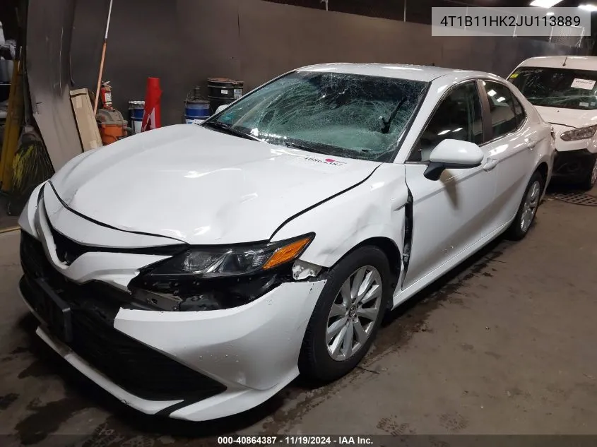 2018 Toyota Camry Le VIN: 4T1B11HK2JU113889 Lot: 40864387