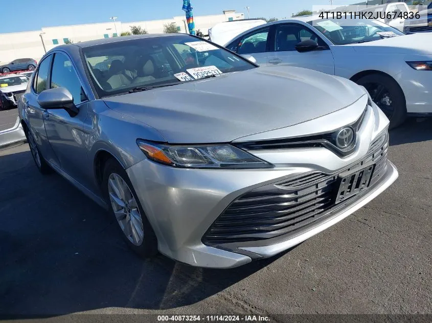 2018 Toyota Camry Le VIN: 4T1B11HK2JU674836 Lot: 40873254