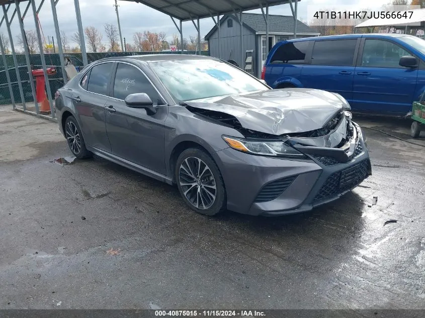 2018 Toyota Camry Se VIN: 4T1B11HK7JU566647 Lot: 40875015