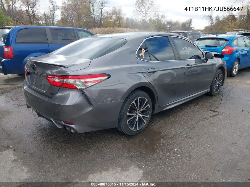 2018 Toyota Camry Se VIN: 4T1B11HK7JU566647 Lot: 40875015