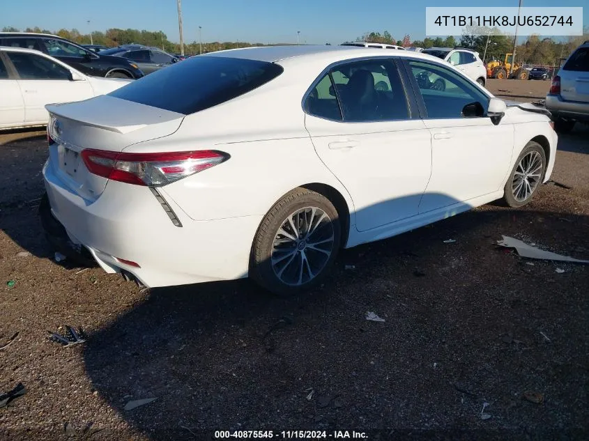 2018 Toyota Camry Se VIN: 4T1B11HK8JU652744 Lot: 40875545