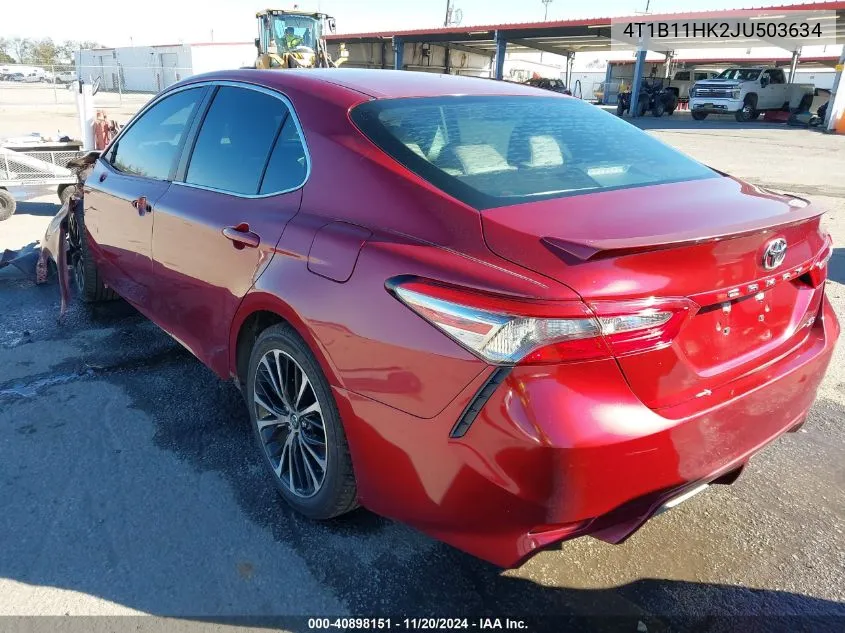 2018 Toyota Camry Se VIN: 4T1B11HK2JU503634 Lot: 40898151