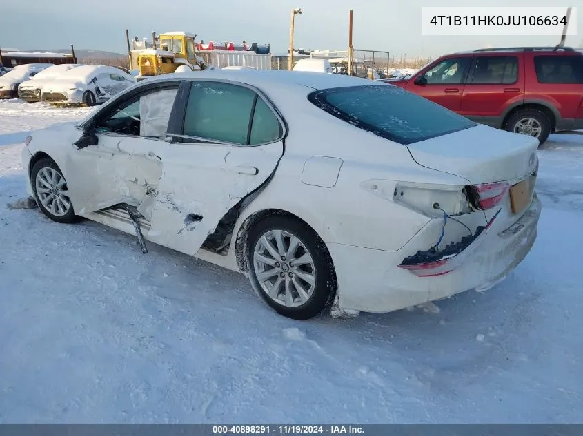 2018 Toyota Camry Le VIN: 4T1B11HK0JU106634 Lot: 40898291