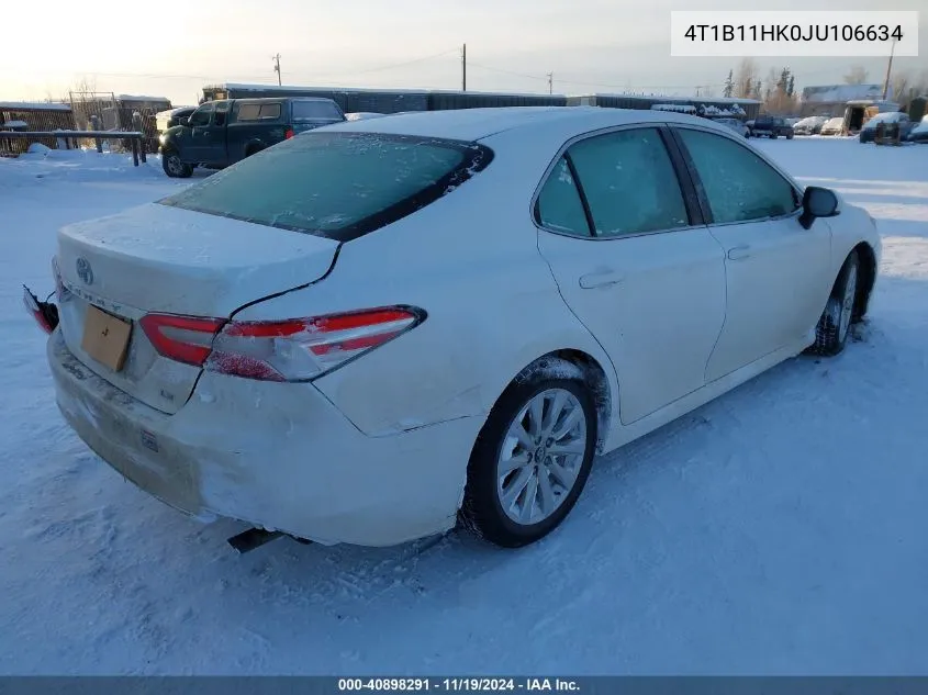 2018 Toyota Camry Le VIN: 4T1B11HK0JU106634 Lot: 40898291