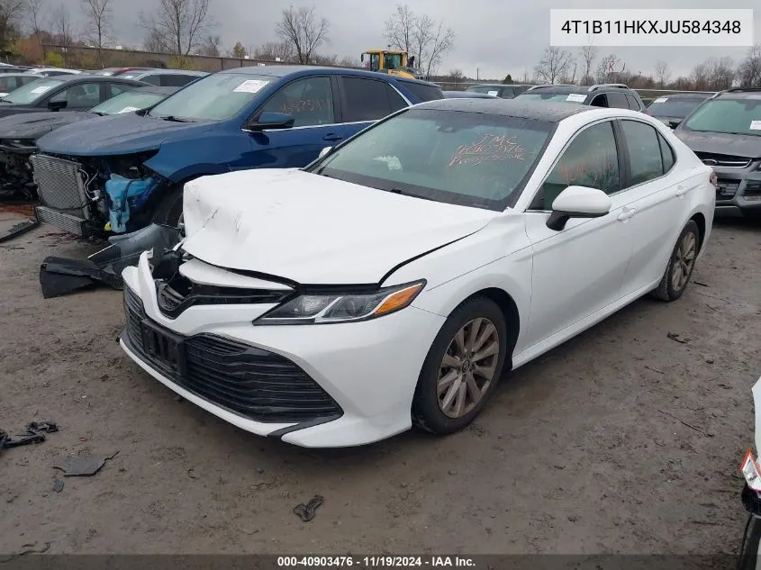 2018 Toyota Camry Le VIN: 4T1B11HKXJU584348 Lot: 40903476