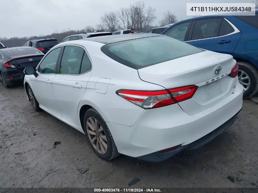 2018 Toyota Camry Le VIN: 4T1B11HKXJU584348 Lot: 40903476