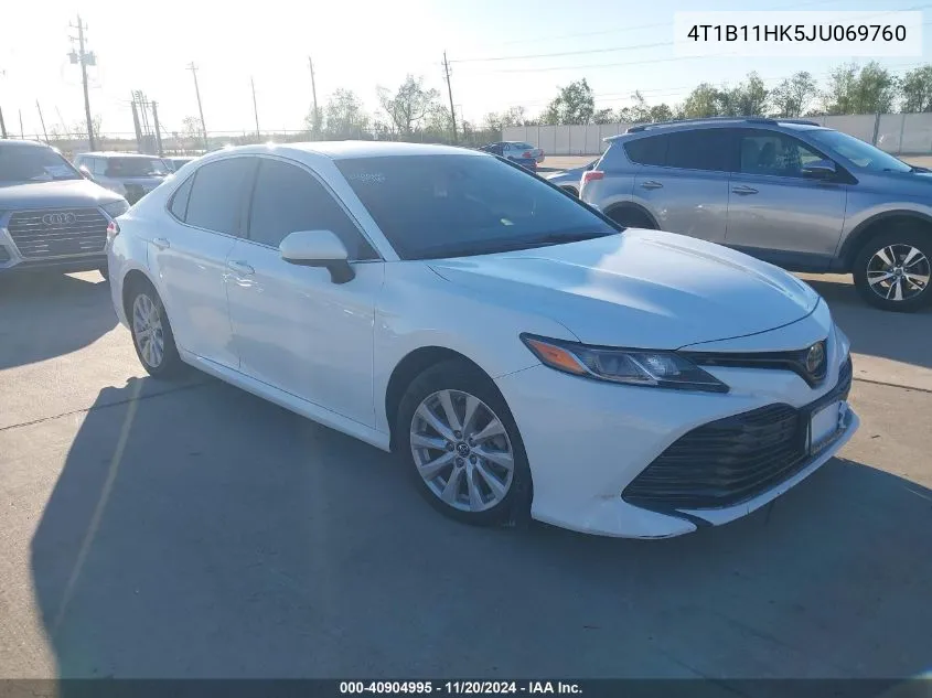 2018 Toyota Camry Le VIN: 4T1B11HK5JU069760 Lot: 40904995