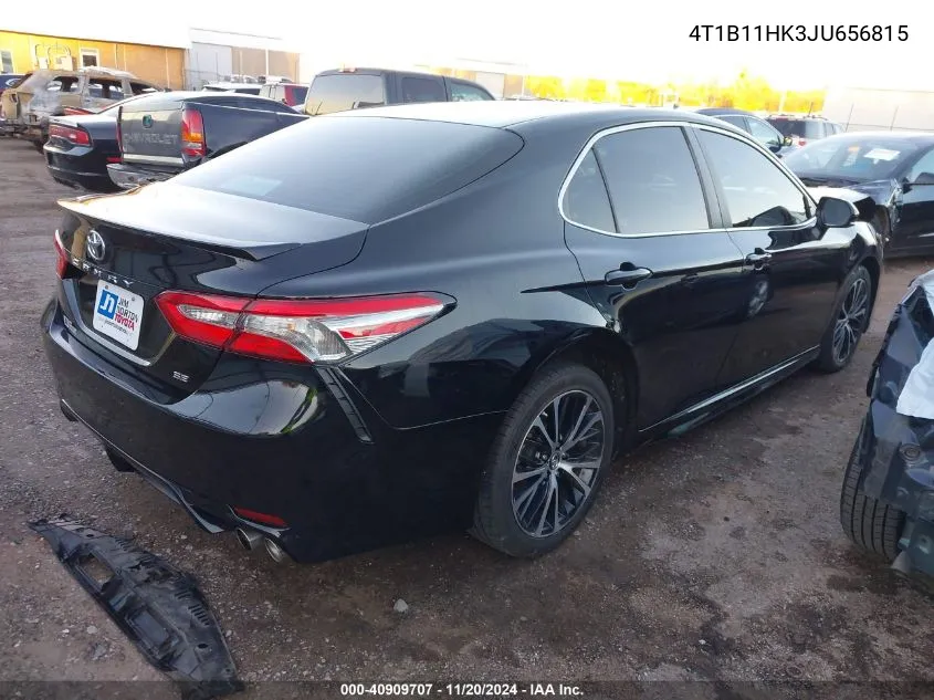 2018 Toyota Camry Se VIN: 4T1B11HK3JU656815 Lot: 40909707