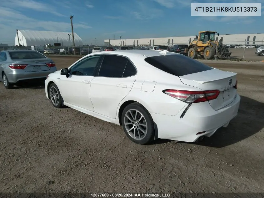 2019 Toyota Camry Hybrid/Le/Xle/Se VIN: 4T1B21HK8KU513373 Lot: 12077669