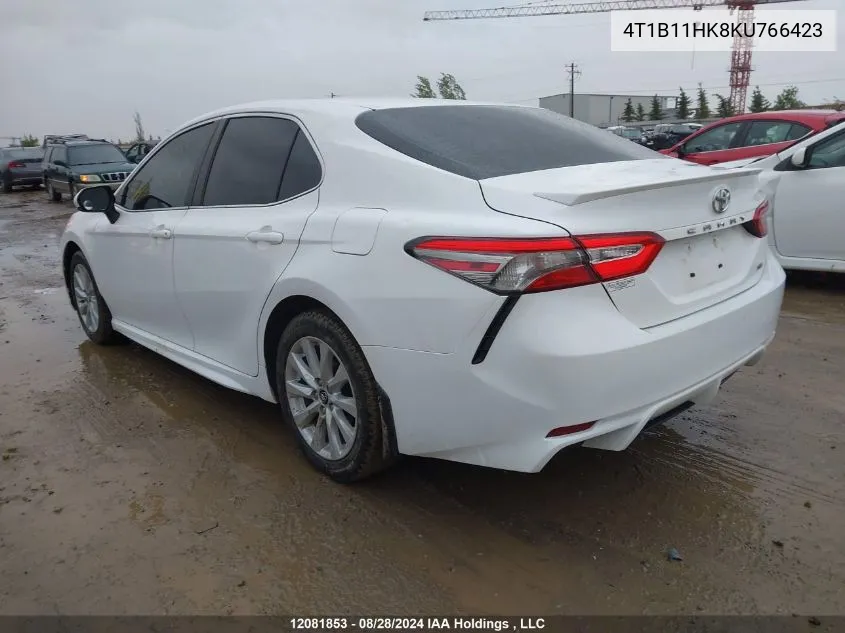 4T1B11HK8KU766423 2019 Toyota Camry L/Le/Xle/Se/Xse