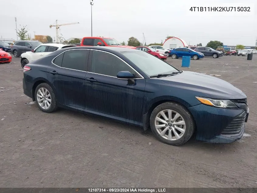 2019 Toyota Camry L/Le/Xle/Se/Xse VIN: 4T1B11HK2KU715032 Lot: 12107314