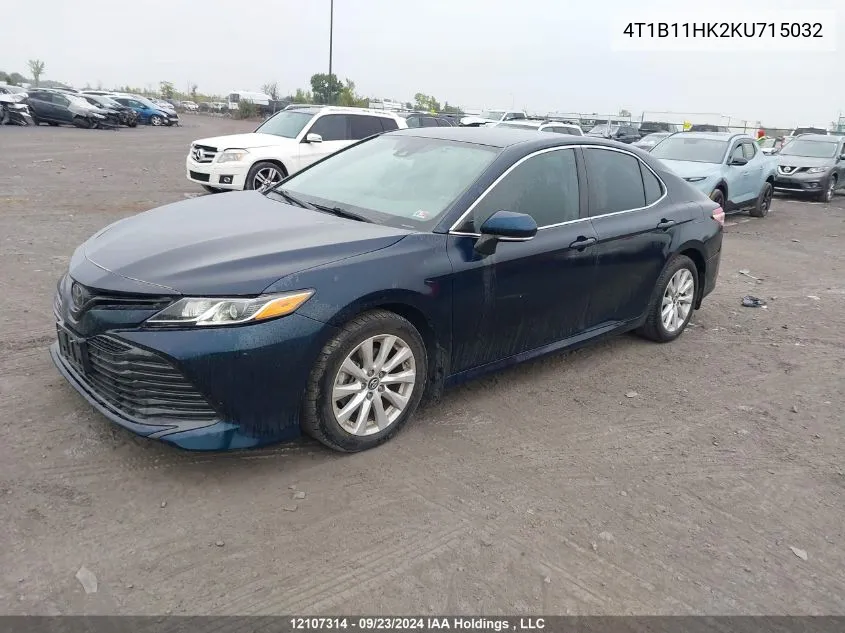 4T1B11HK2KU715032 2019 Toyota Camry L/Le/Xle/Se/Xse