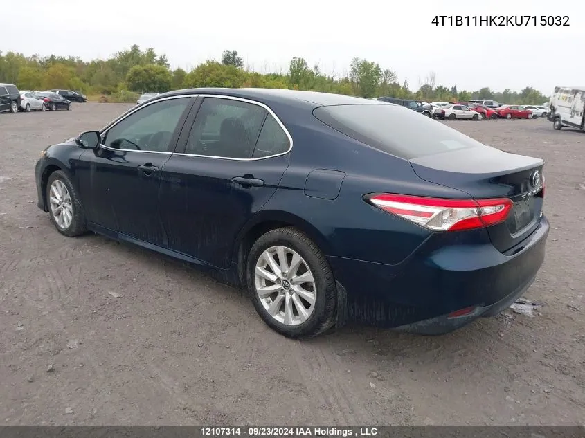 4T1B11HK2KU715032 2019 Toyota Camry L/Le/Xle/Se/Xse