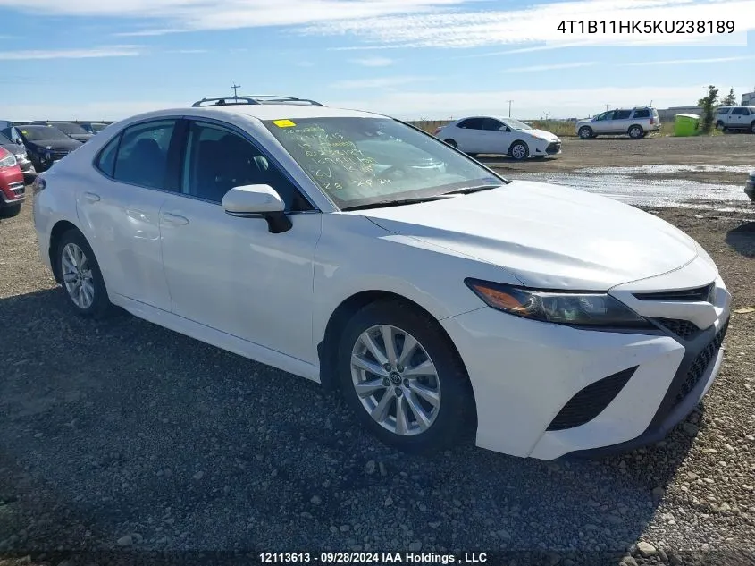 2019 Toyota Camry Se VIN: 4T1B11HK5KU238189 Lot: 12113613