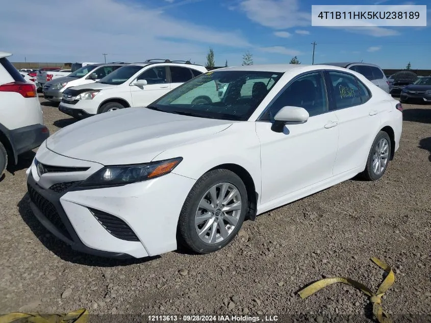 2019 Toyota Camry Se VIN: 4T1B11HK5KU238189 Lot: 12113613