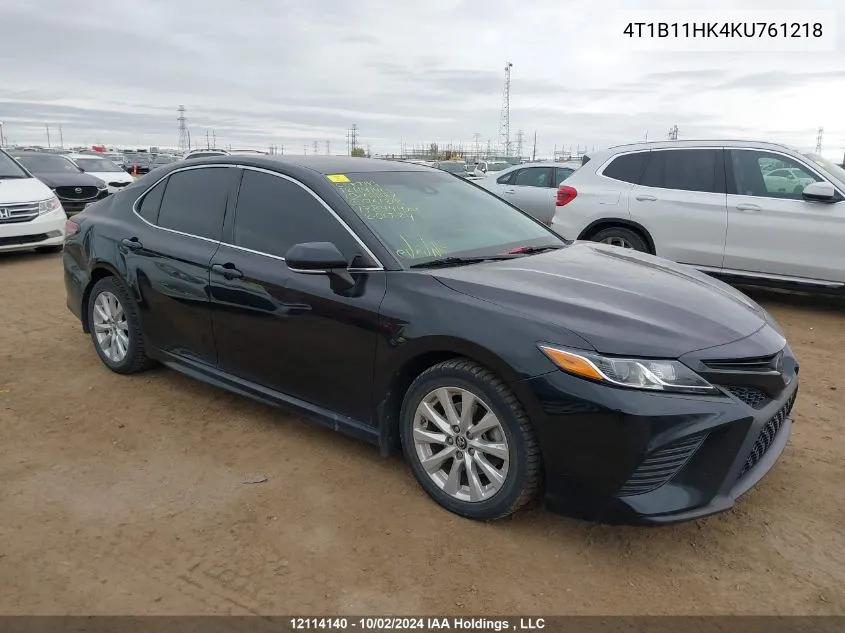 2019 Toyota Camry L/Le/Xle/Se/Xse VIN: 4T1B11HK4KU761218 Lot: 12114140