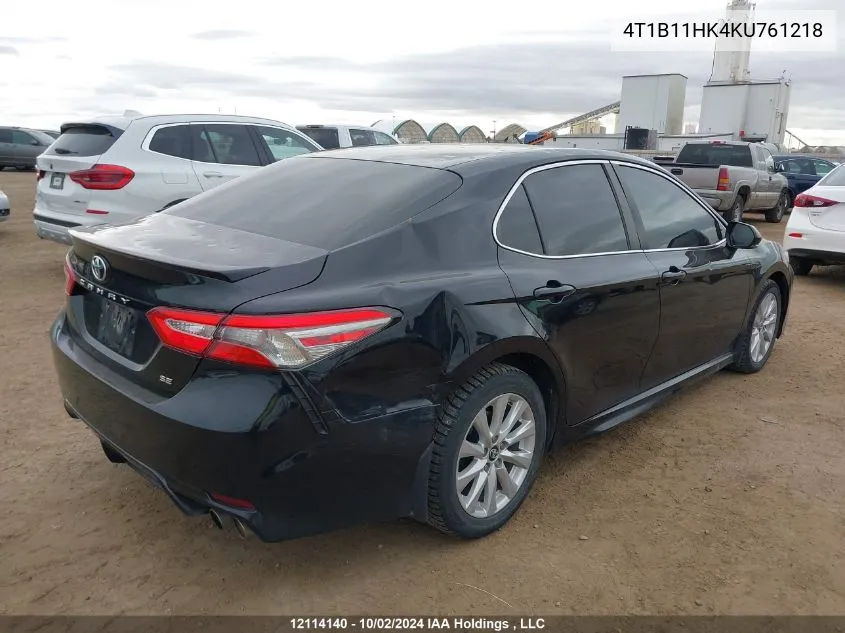 2019 Toyota Camry L/Le/Xle/Se/Xse VIN: 4T1B11HK4KU761218 Lot: 12114140