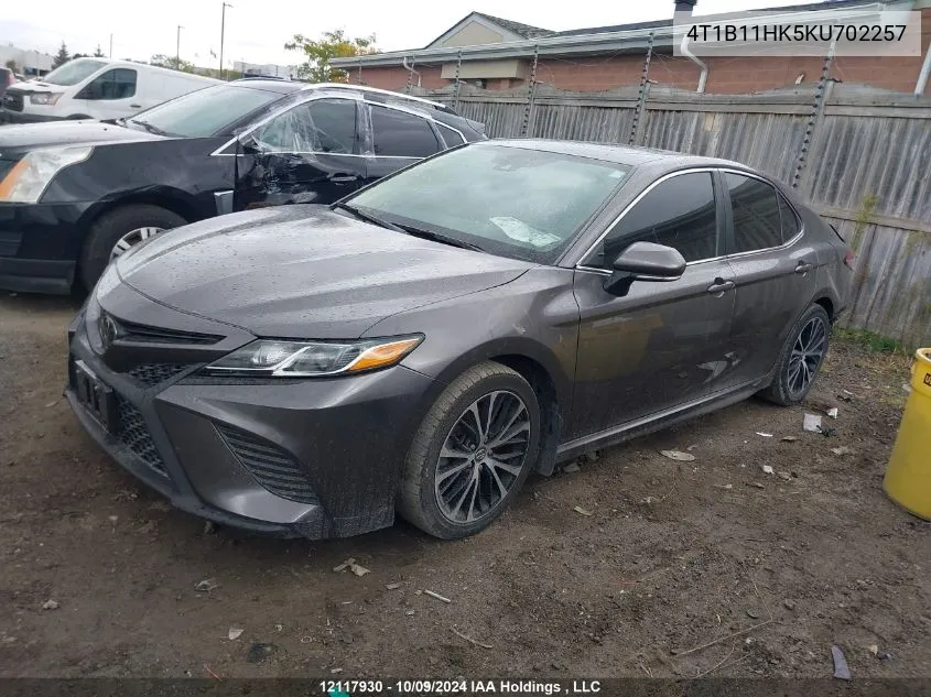 4T1B11HK5KU702257 2019 Toyota Camry Se