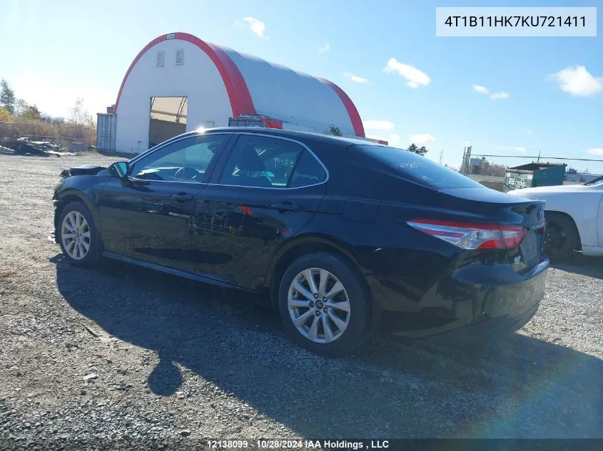 2019 Toyota Camry Le VIN: 4T1B11HK7KU721411 Lot: 12138099