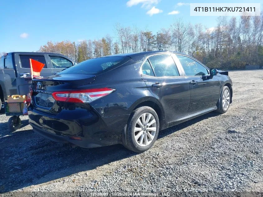 2019 Toyota Camry Le VIN: 4T1B11HK7KU721411 Lot: 12138099