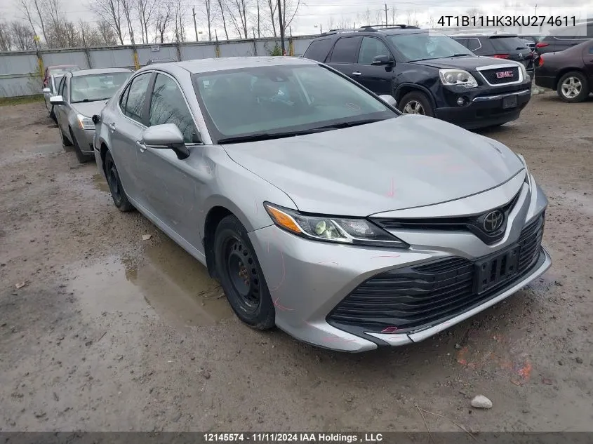 2019 Toyota Camry L/Le/Xle/Se/Xse VIN: 4T1B11HK3KU274611 Lot: 12145574