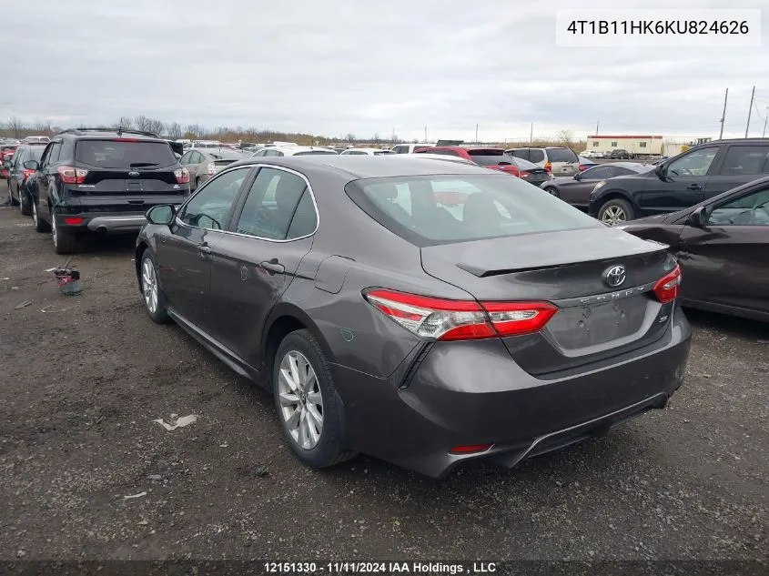 2019 Toyota Camry L/Le/Xle/Se/Xse VIN: 4T1B11HK6KU824626 Lot: 12151330