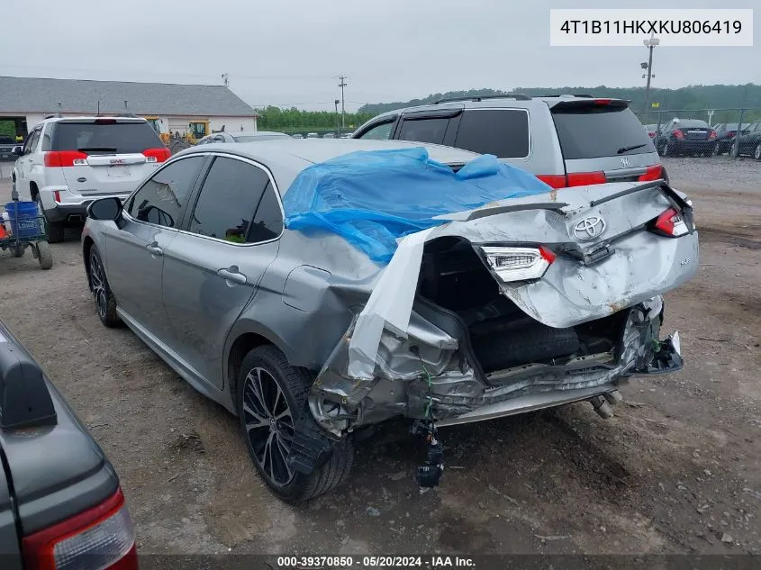 2019 Toyota Camry Se VIN: 4T1B11HKXKU806419 Lot: 39370850