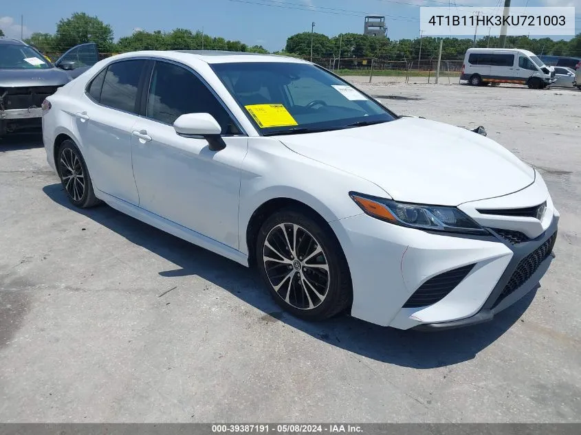 2019 Toyota Camry Se VIN: 4T1B11HK3KU721003 Lot: 39387191