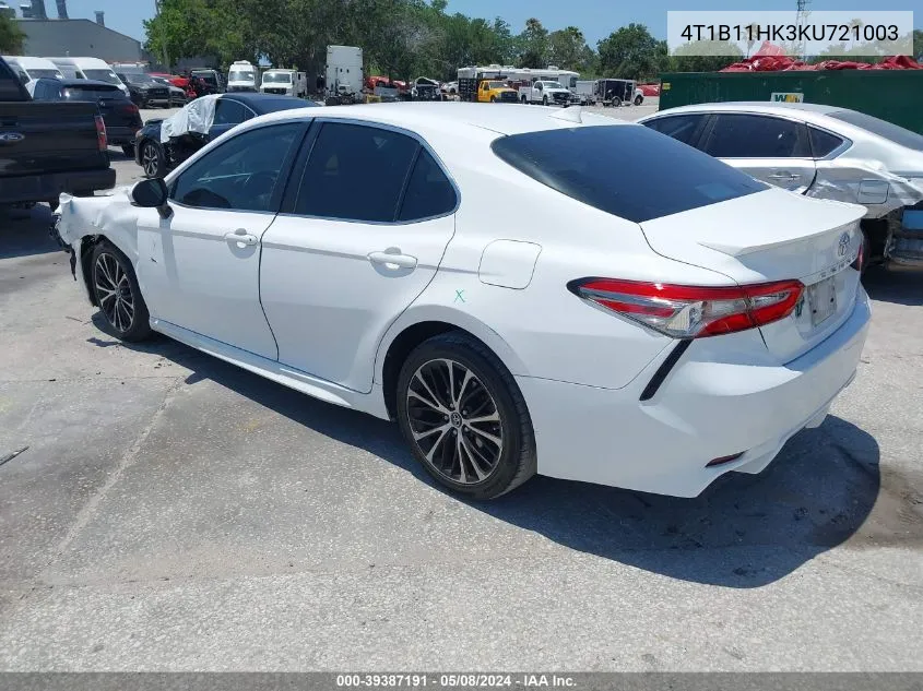 2019 Toyota Camry Se VIN: 4T1B11HK3KU721003 Lot: 39387191