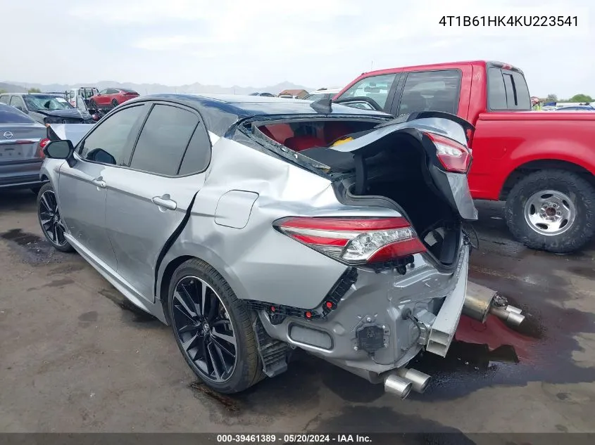 2019 Toyota Camry Xse VIN: 4T1B61HK4KU223541 Lot: 39461389