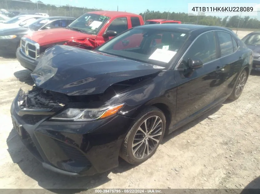 2019 Toyota Camry Se VIN: 4T1B11HK6KU228089 Lot: 39475795