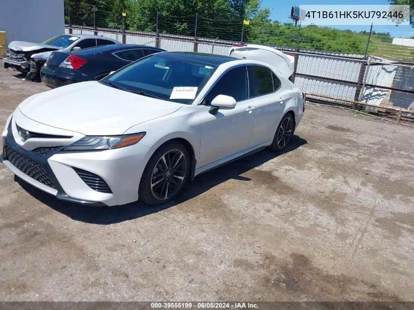 2019 Toyota Camry Xse VIN: 4T1B61HK5KU792446 Lot: 39555199