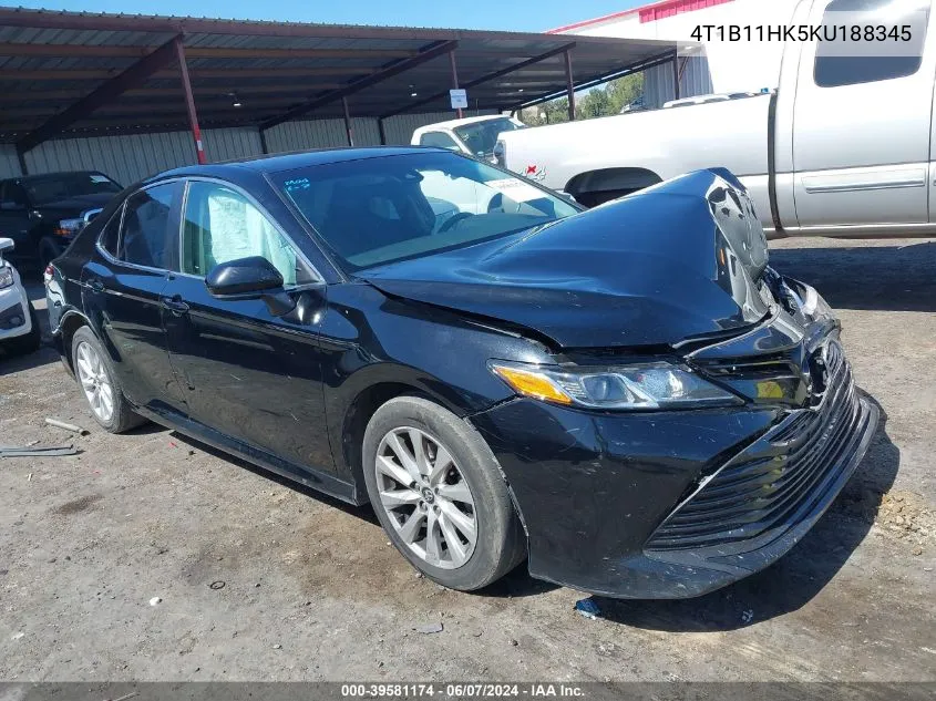 2019 Toyota Camry Le VIN: 4T1B11HK5KU188345 Lot: 39581174