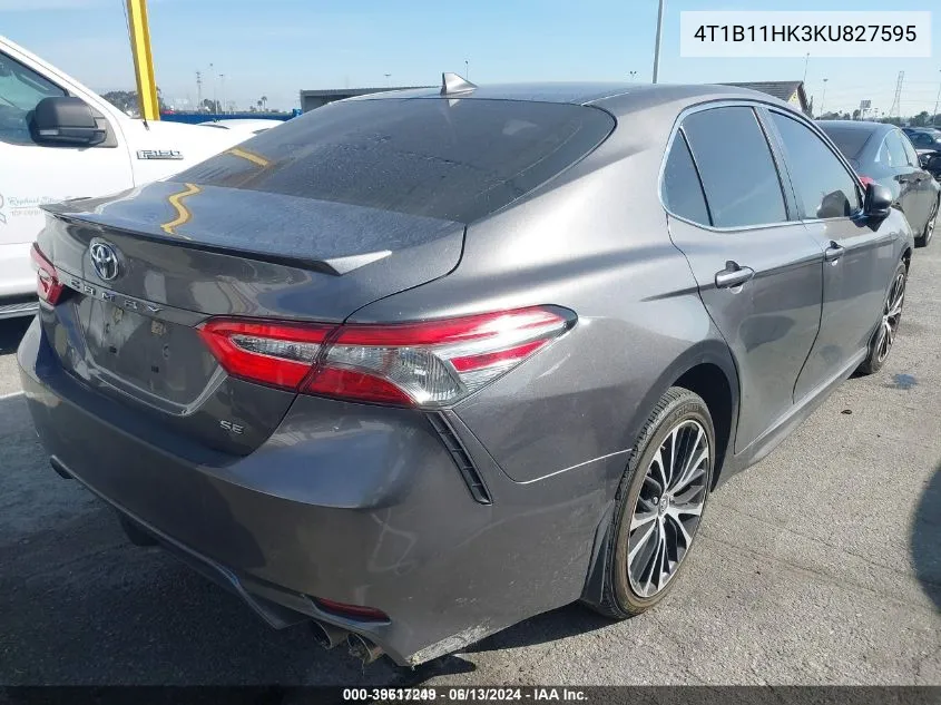 2019 Toyota Camry Se VIN: 4T1B11HK3KU827595 Lot: 39617249