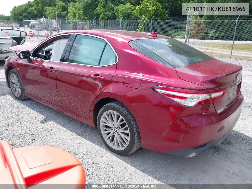 2019 Toyota Camry Xle VIN: 4T1B11HK7KU815966 Lot: 39683141